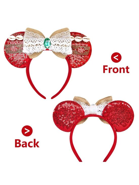 Kids Girls Ocean Red Mickey Mouse Costume Hair Headband for Cosplay main image 6
